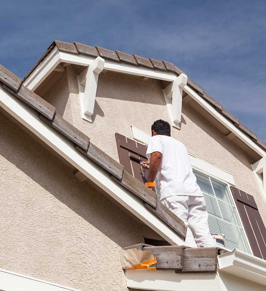 professional residential painting company provides mainr exterior wall repair
